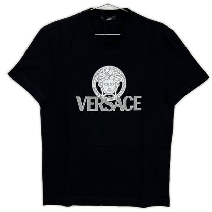 Versace Medusa Motif Logo Print Cotton Jersey T-Shirt