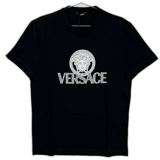 Versace Medusa Motif Logo Print Cotton Jersey T-Shirt