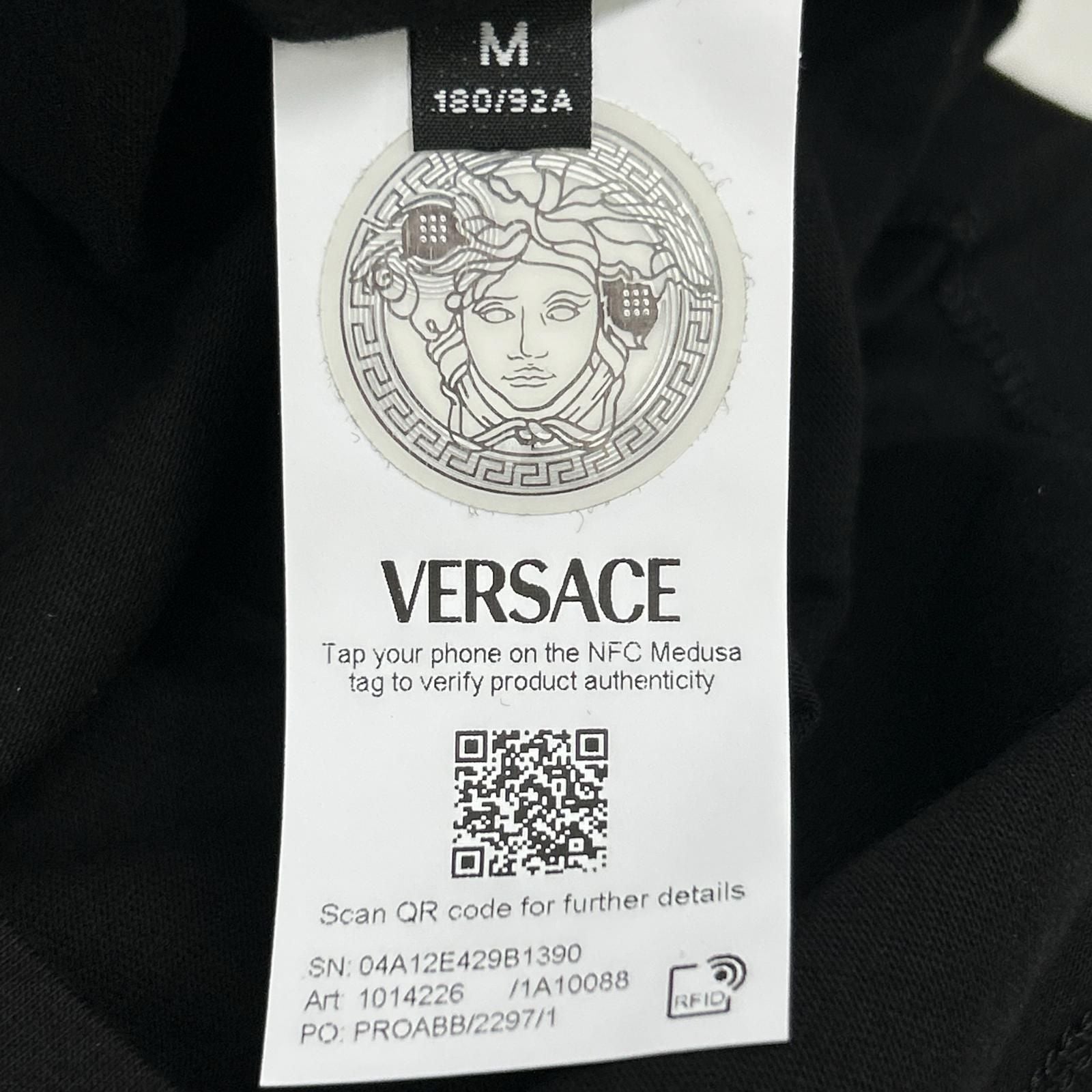 Versace Medusa Motif Logo Print Cotton Jersey T-Shirt — view 4
