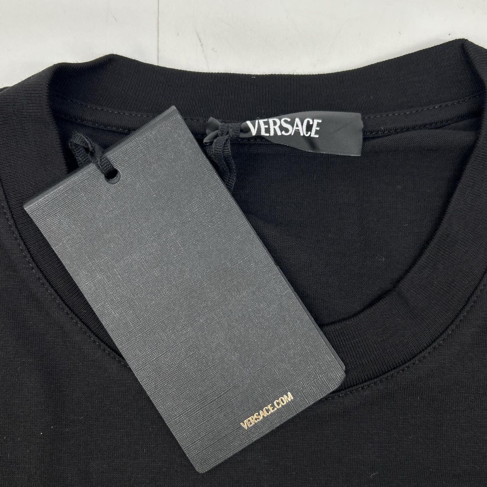 Versace Medusa Motif Logo Print Cotton Jersey T-Shirt — view 3