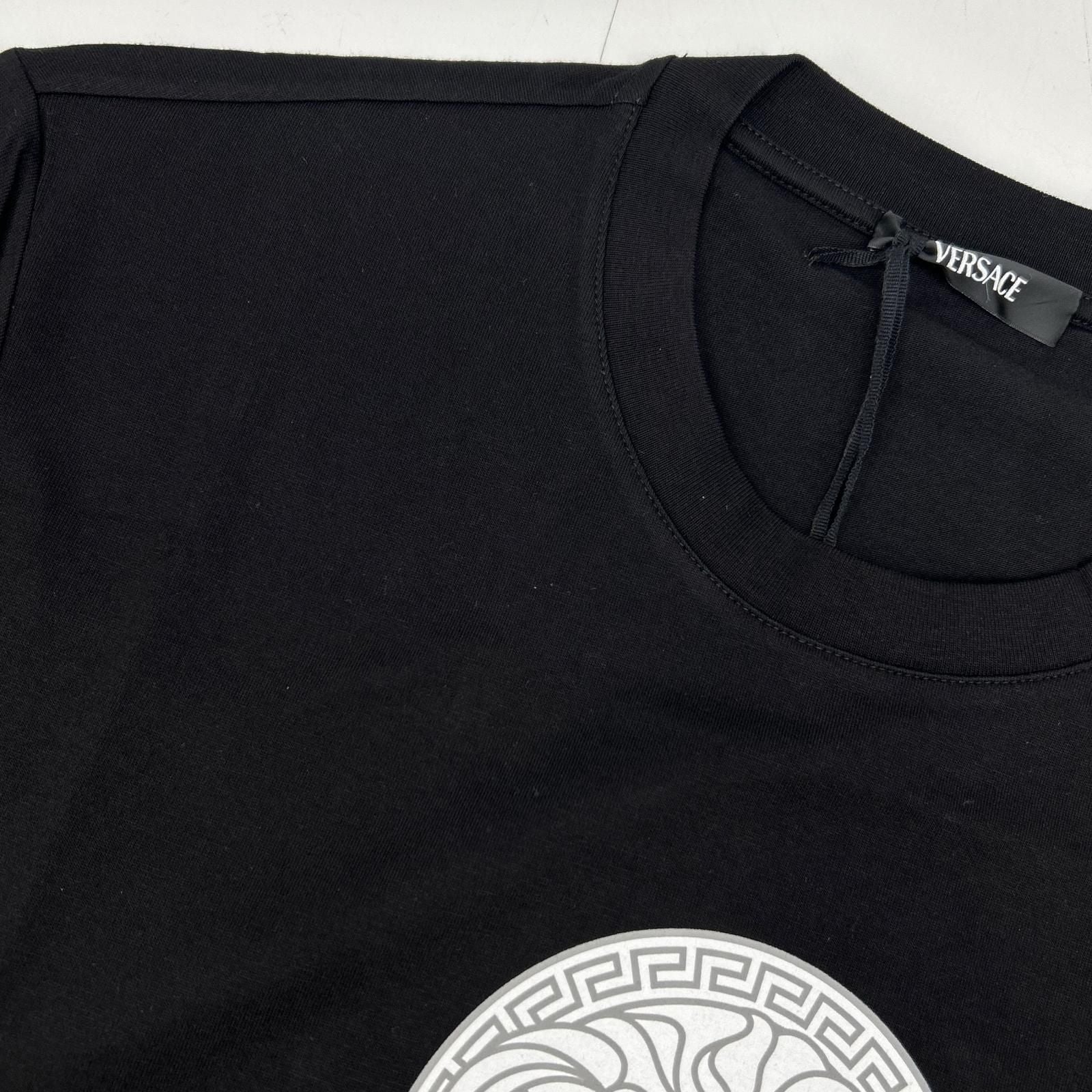 Versace Medusa Motif Logo Print Cotton Jersey T-Shirt — view 9