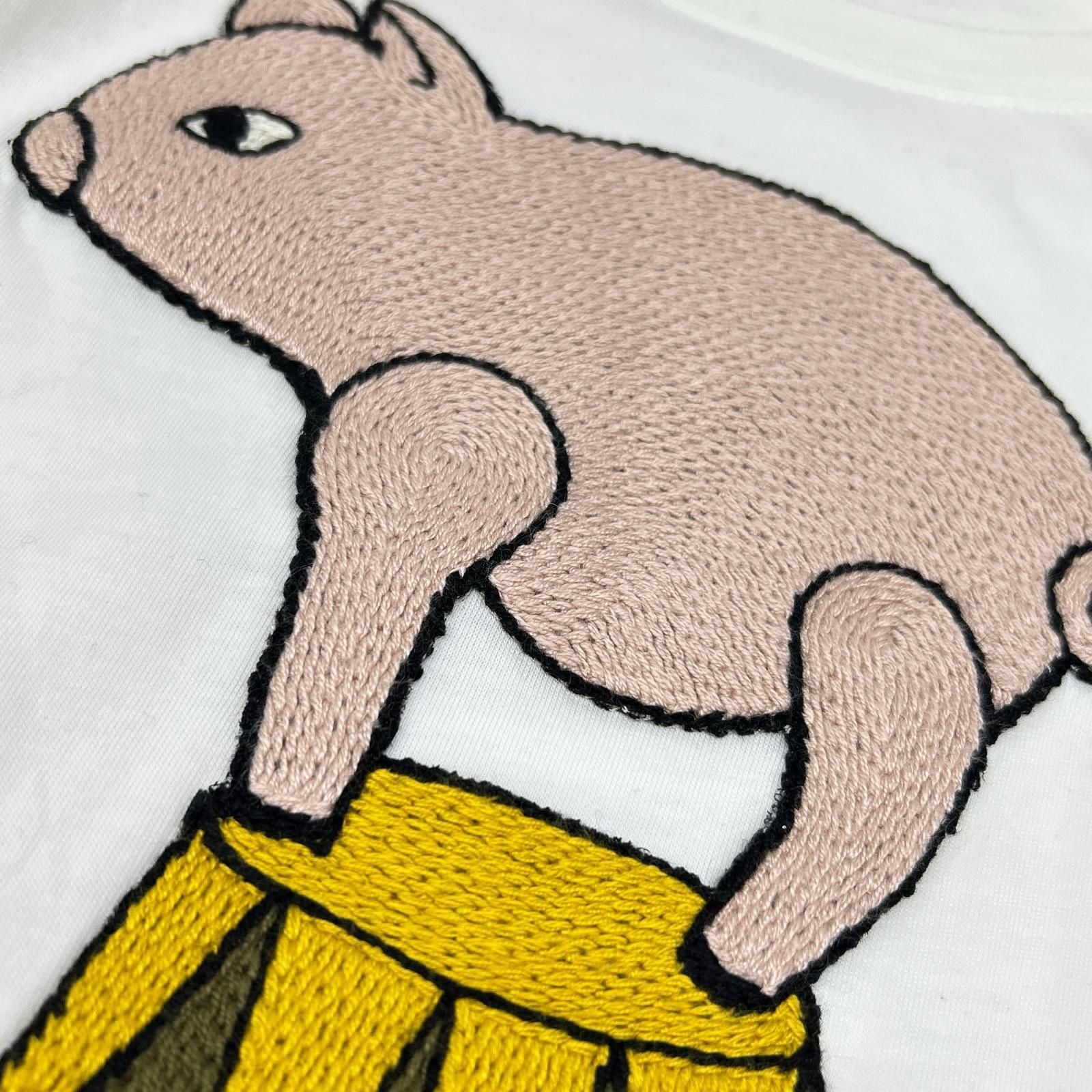 Gucci White Pig Embroidery T-Shirt — view 8