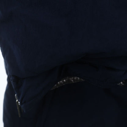 Hermes Series Button Hooded Down Jacket Long Coat Navy — view 5