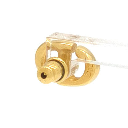 Dior CD Navy Stud Earrings Single CD Signature Gold — view 3
