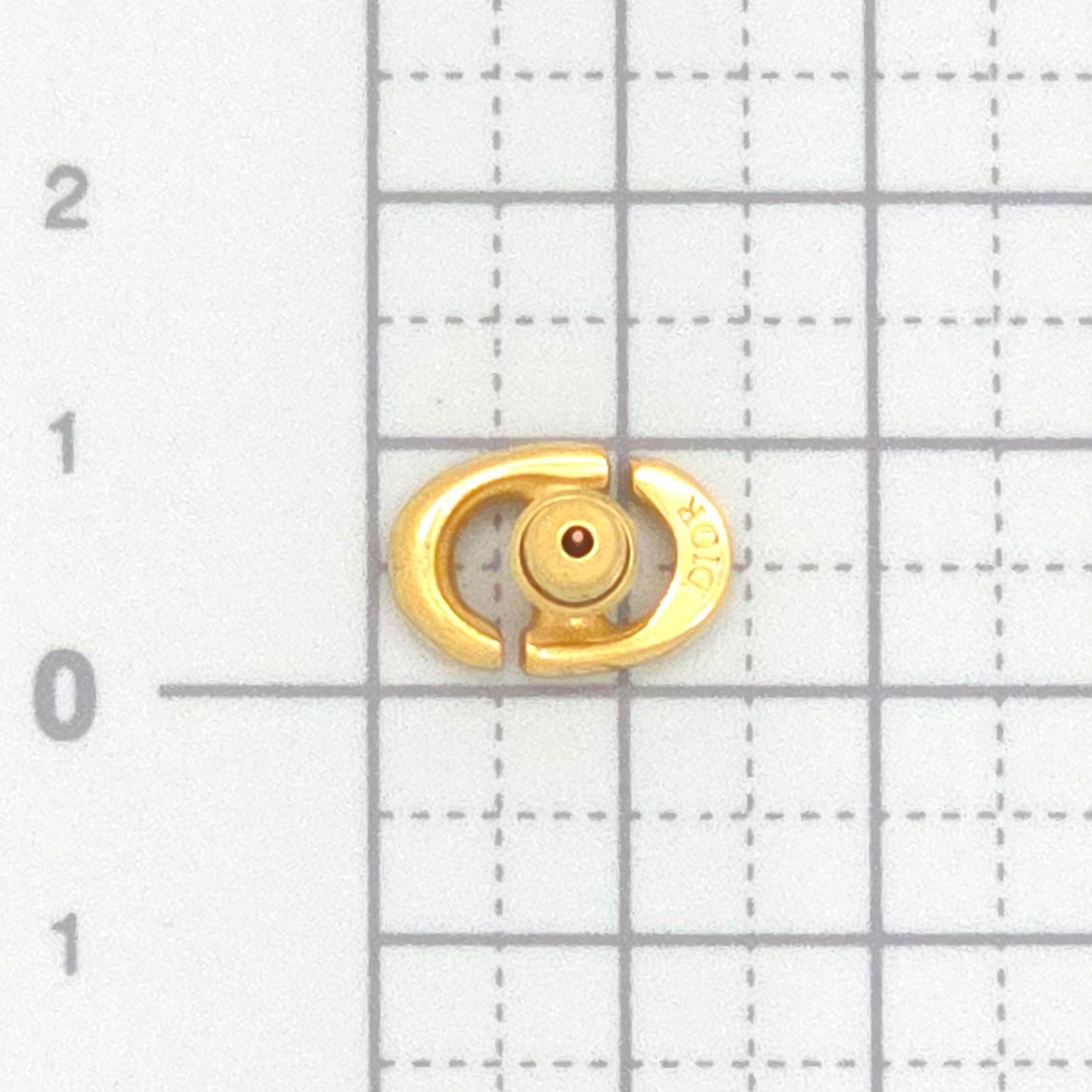 Dior CD Navy Stud Earrings Single CD Signature Gold — view 7