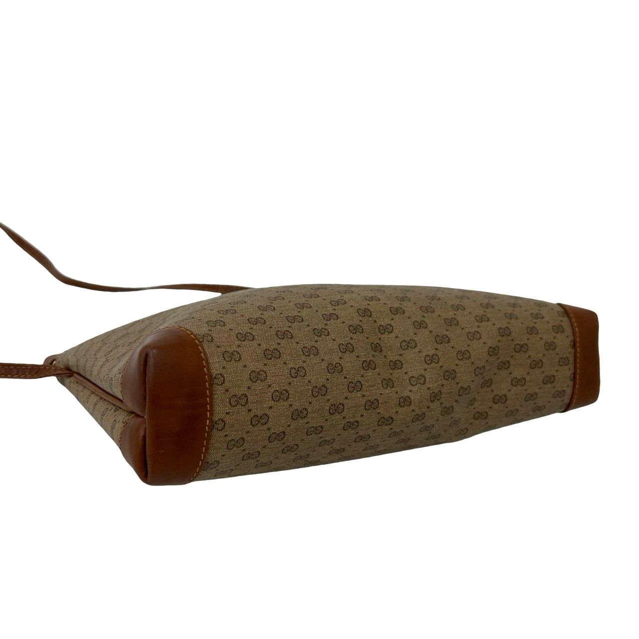 Gucci Vintage Micro GG Logo Leather Mini Shoulder Bag Pochette Crossbody Brown — view 7