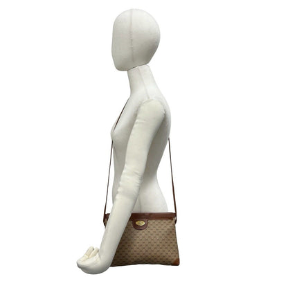 Gucci Vintage Micro GG Logo Leather Mini Shoulder Bag Pochette Crossbody Brown — view 2