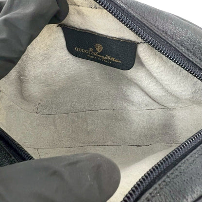Gucci Vintage Sherry Line GG Logo Leather Shoulder Bag Pochette Navy — view 9