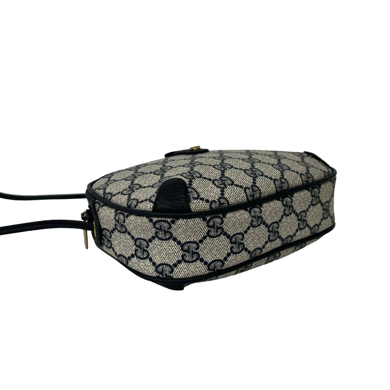 Gucci Vintage Sherry Line GG Logo Leather Shoulder Bag Pochette Navy — view 7