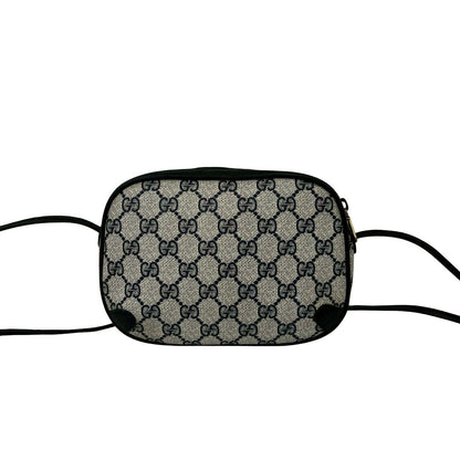 Gucci Vintage Sherry Line GG Logo Leather Shoulder Bag Pochette Navy — view 3