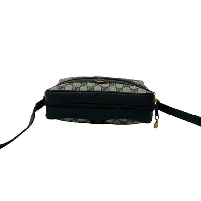 Gucci Vintage Sherry Line GG Logo Leather Shoulder Bag Pochette Navy — view 4