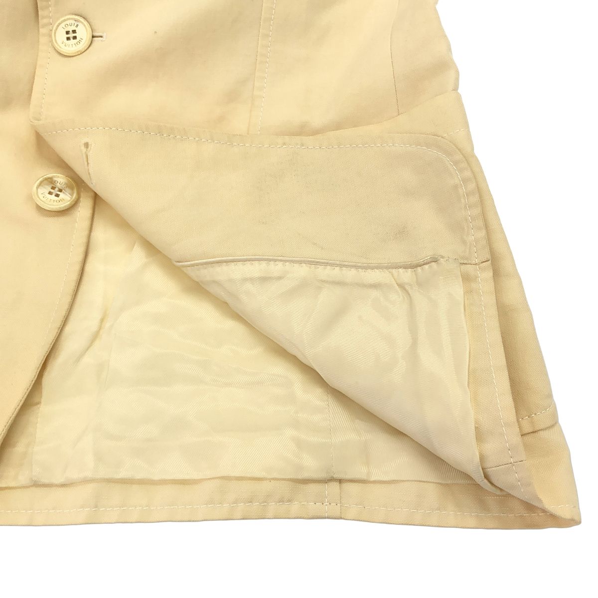Louis Vuitton Cotton Linen Tailored Jacket Ivory 48 — view 6