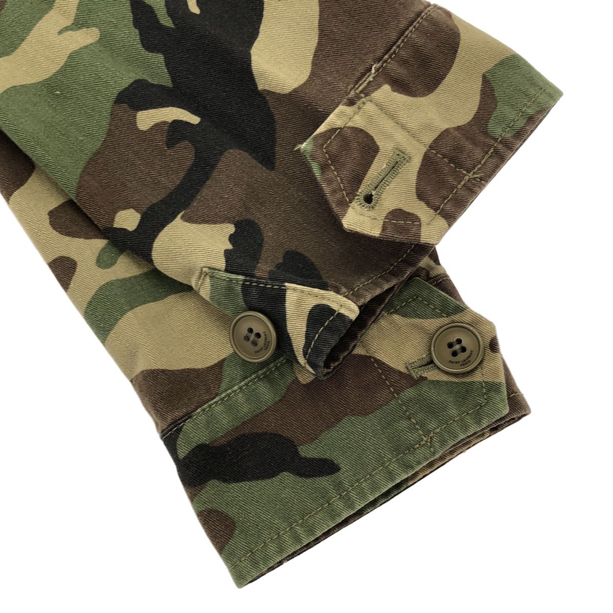 Saint Laurent Paris Love Patch Military Jacket Khaki — view 5
