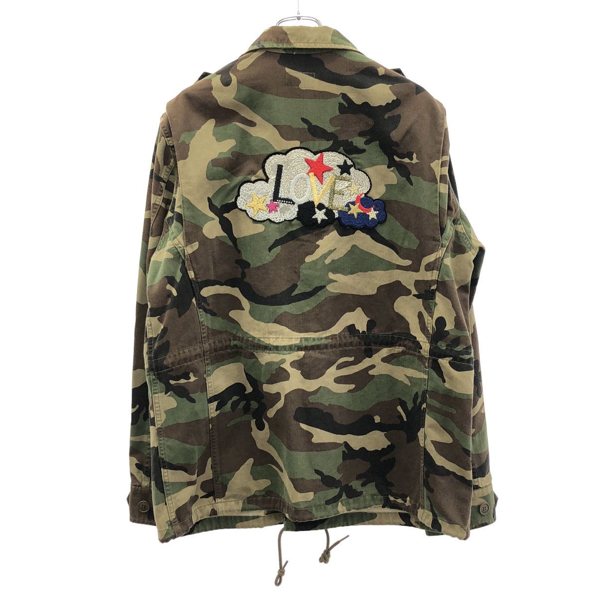 Saint Laurent Paris Love Patch Military Jacket Khaki — view 2