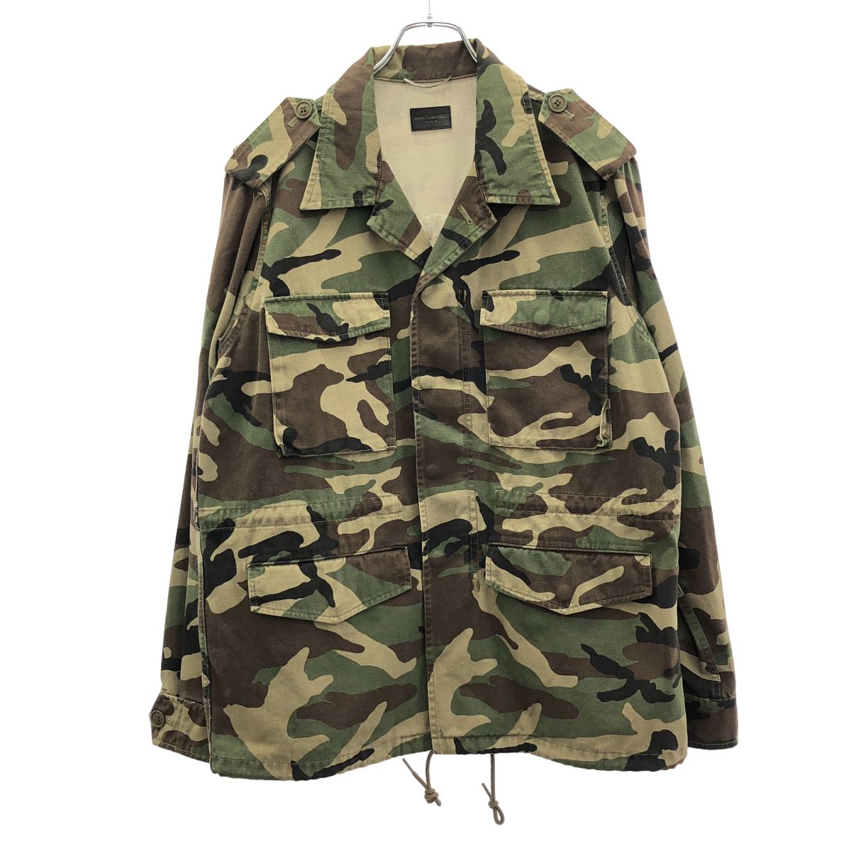Saint Laurent Paris Love Patch Military Jacket Khaki
