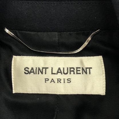 Saint Laurent Paris Classic Cabin Peacoat Black Coat — view 3