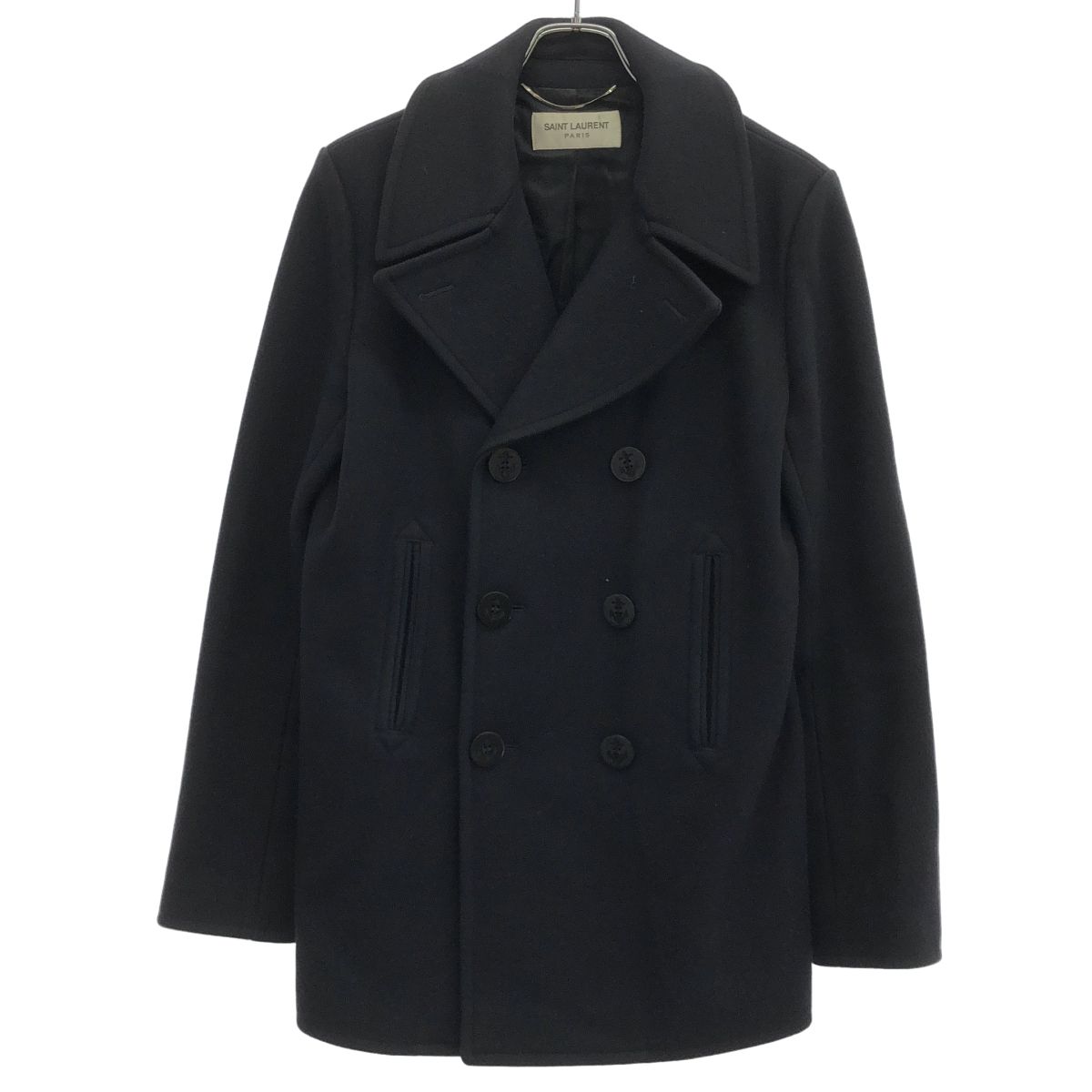 Saint Laurent Paris Classic Cabin Peacoat Black Coat