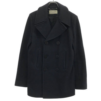 Saint Laurent Paris Classic Cabin Peacoat Black Coat