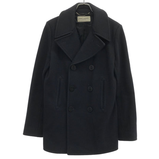 Saint Laurent Paris Classic Cabin Peacoat Black Coat