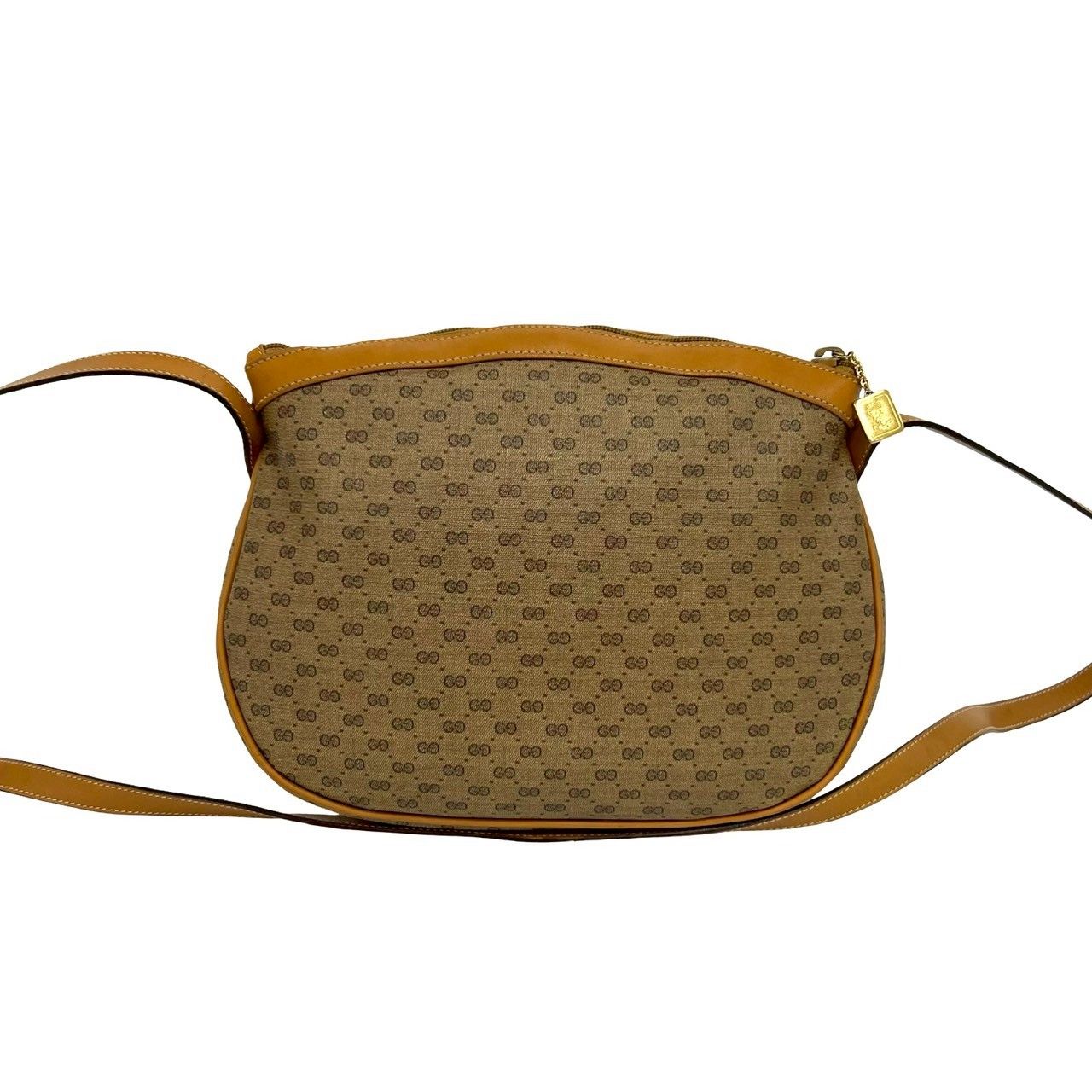 Gucci Vintage Micro GG Logo Leather Shoulder Bag Pochette Brown — view 3