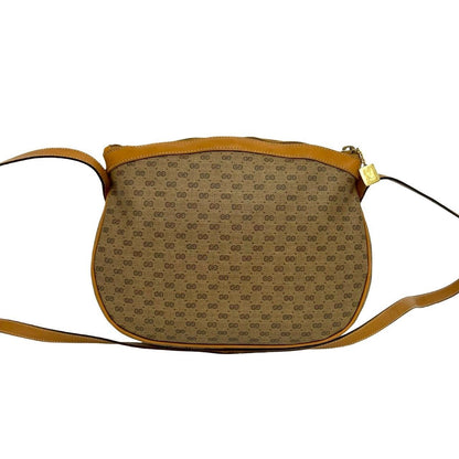 Gucci Vintage Micro GG Logo Leather Shoulder Bag Pochette Brown — view 3