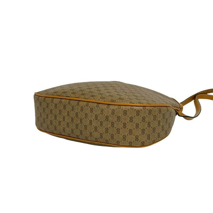 Gucci Vintage Micro GG Logo Leather Shoulder Bag Pochette Brown — view 8