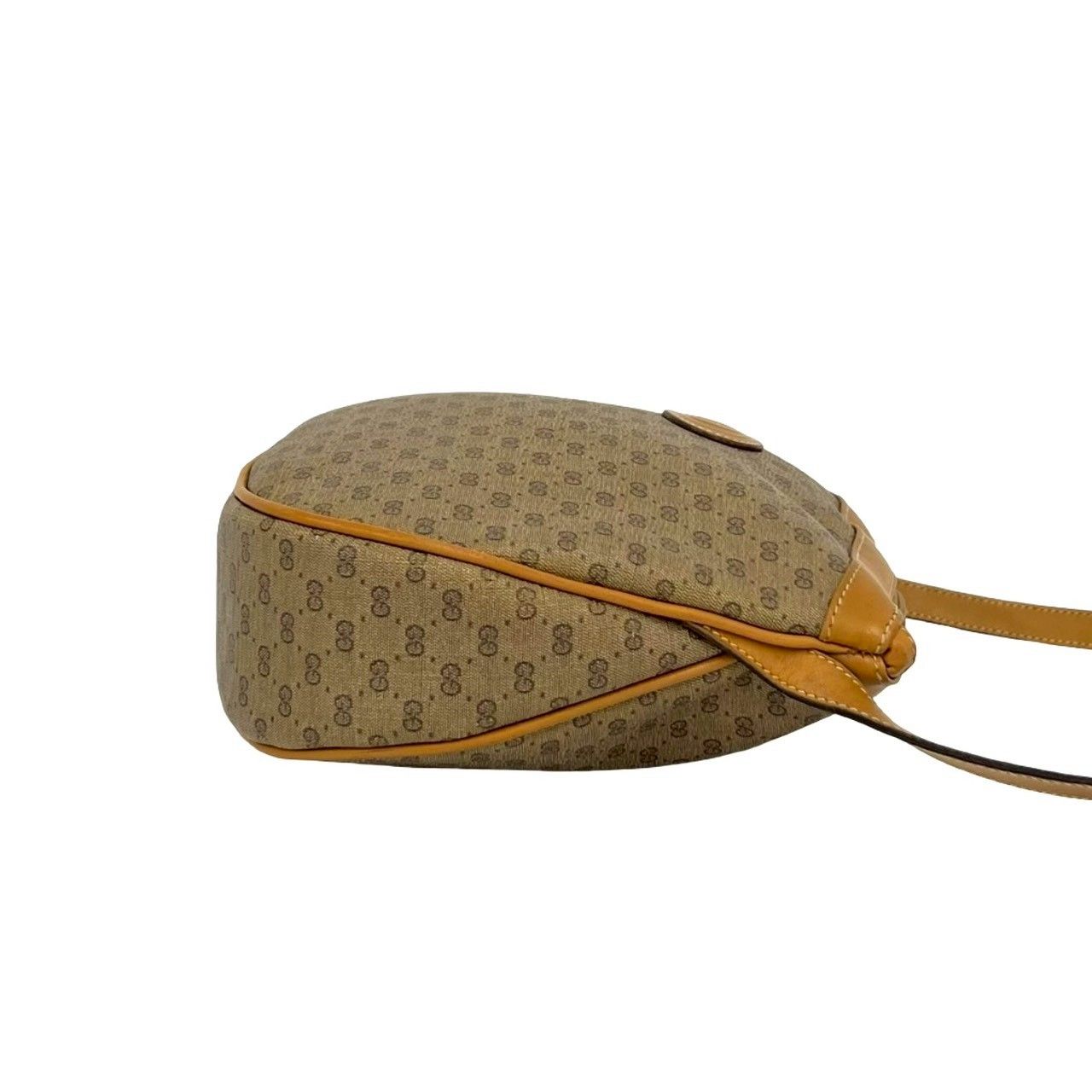 Gucci Vintage Micro GG Logo Leather Shoulder Bag Pochette Brown — view 6