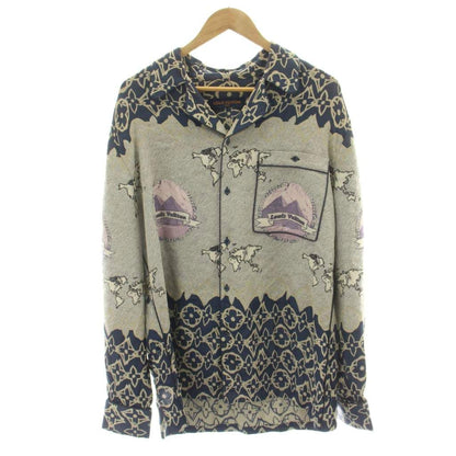 Louis Vuitton Pajama Shirt Long Sleeve Monogram All Over Pattern Gray Navy Ft4