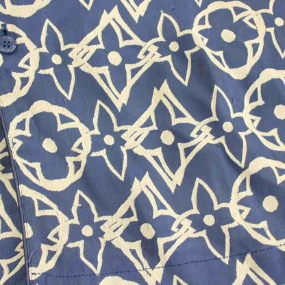 Louis Vuitton Pajama Shirt Long Sleeve Monogram All Over Pattern Gray Navy Ft4 — view 9
