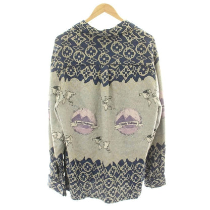 Louis Vuitton Pajama Shirt Long Sleeve Monogram All Over Pattern Gray Navy Ft4 — view 2
