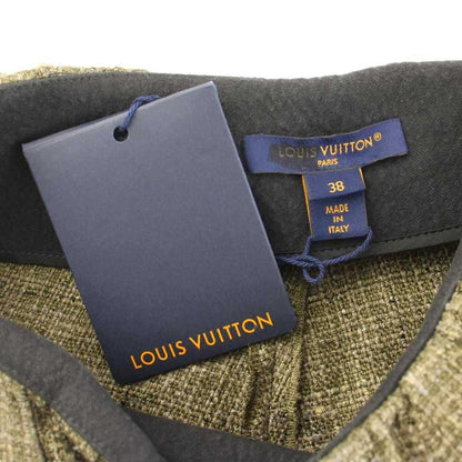 Louis Vuitton Sarouel Pants Linen Silk Blend 38 Green Black Uq8 MW — view 3