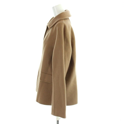 Max Mara S 'S Cucito a Mano Coat Double Face Short Length Gold Button 44 Beige — view 3