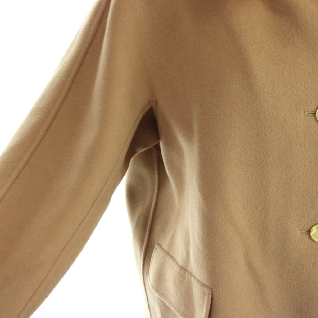 Max Mara S 'S Cucito a Mano Coat Double Face Short Length Gold Button 44 Beige — view 6