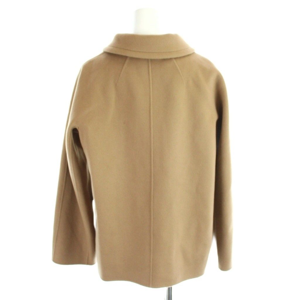 Max Mara S 'S Cucito a Mano Coat Double Face Short Length Gold Button 44 Beige — view 4