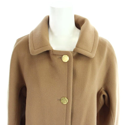 Max Mara S 'S Cucito a Mano Coat Double Face Short Length Gold Button 44 Beige — view 2