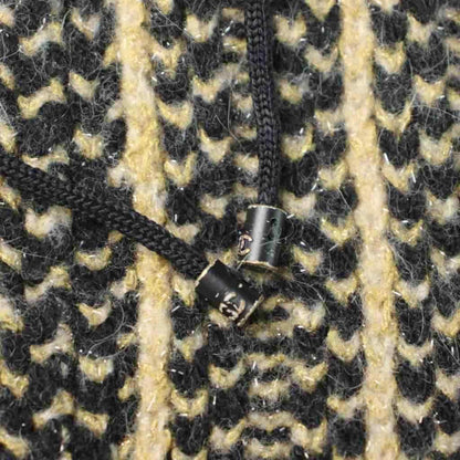 Chanel Tweed Knit Hoodie Vest Sleeveless CC Logo 42 Black Brown MW — view 6
