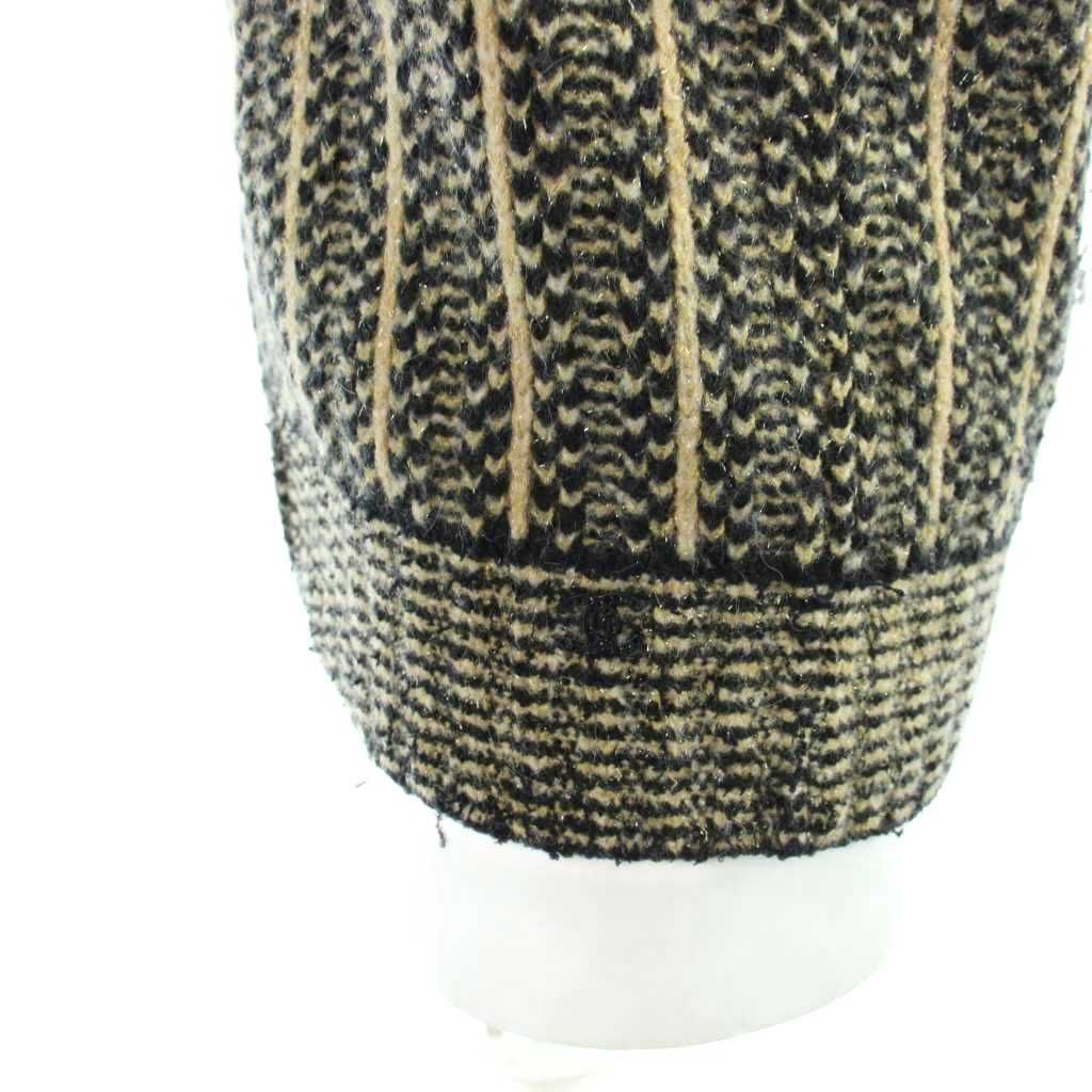 Chanel Tweed Knit Hoodie Vest Sleeveless CC Logo 42 Black Brown MW — view 5