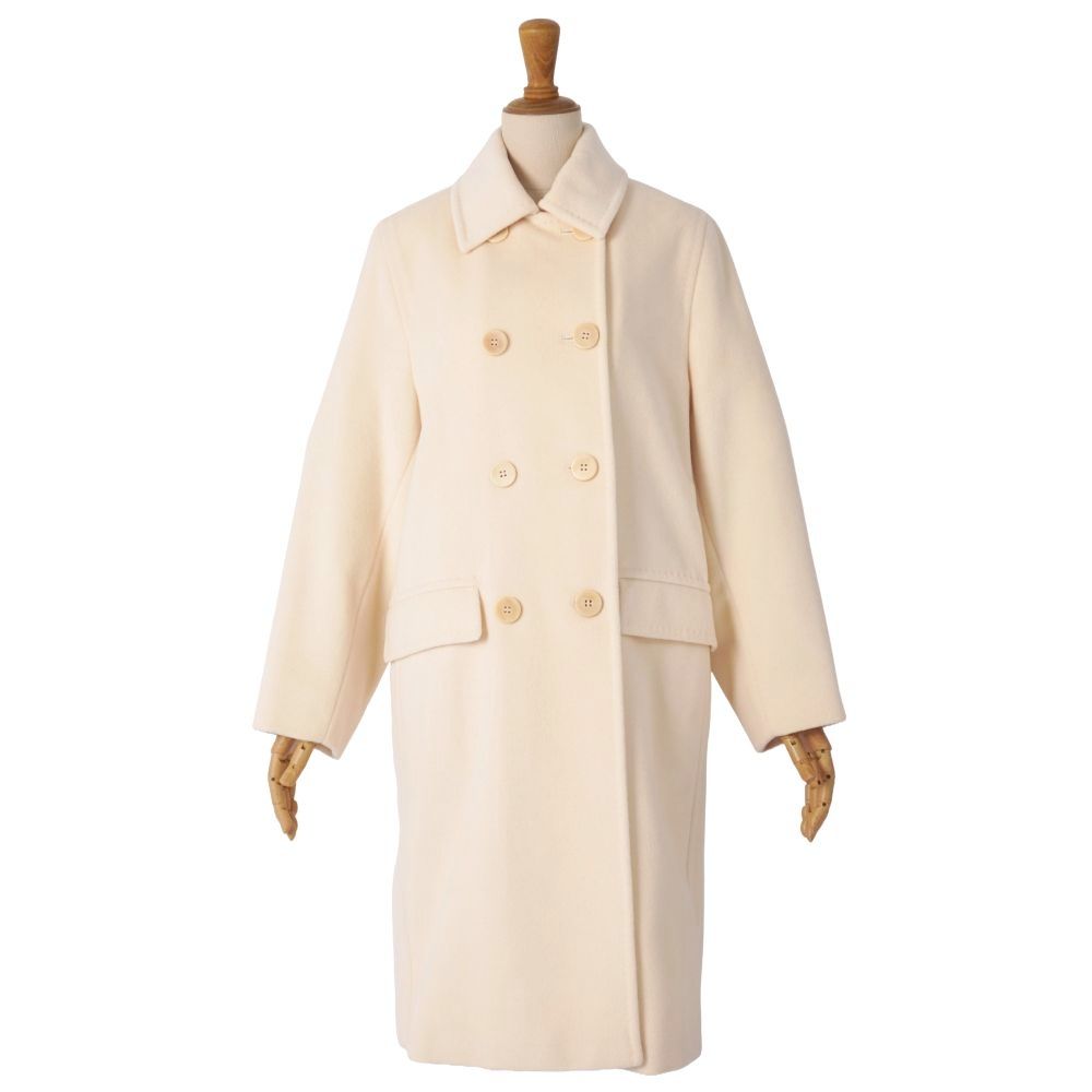 Max Mara Maxma White Tag Longcoat Double Breasted Jacket — view 3