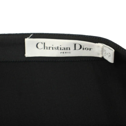 Dior Galiano Era Wrap Skirt Knee Length Wool Silk Blend 42 Black MW — view 3
