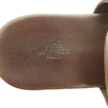 Hermes Hera Gamma Sandals Leather Evelyne Brown — view 8