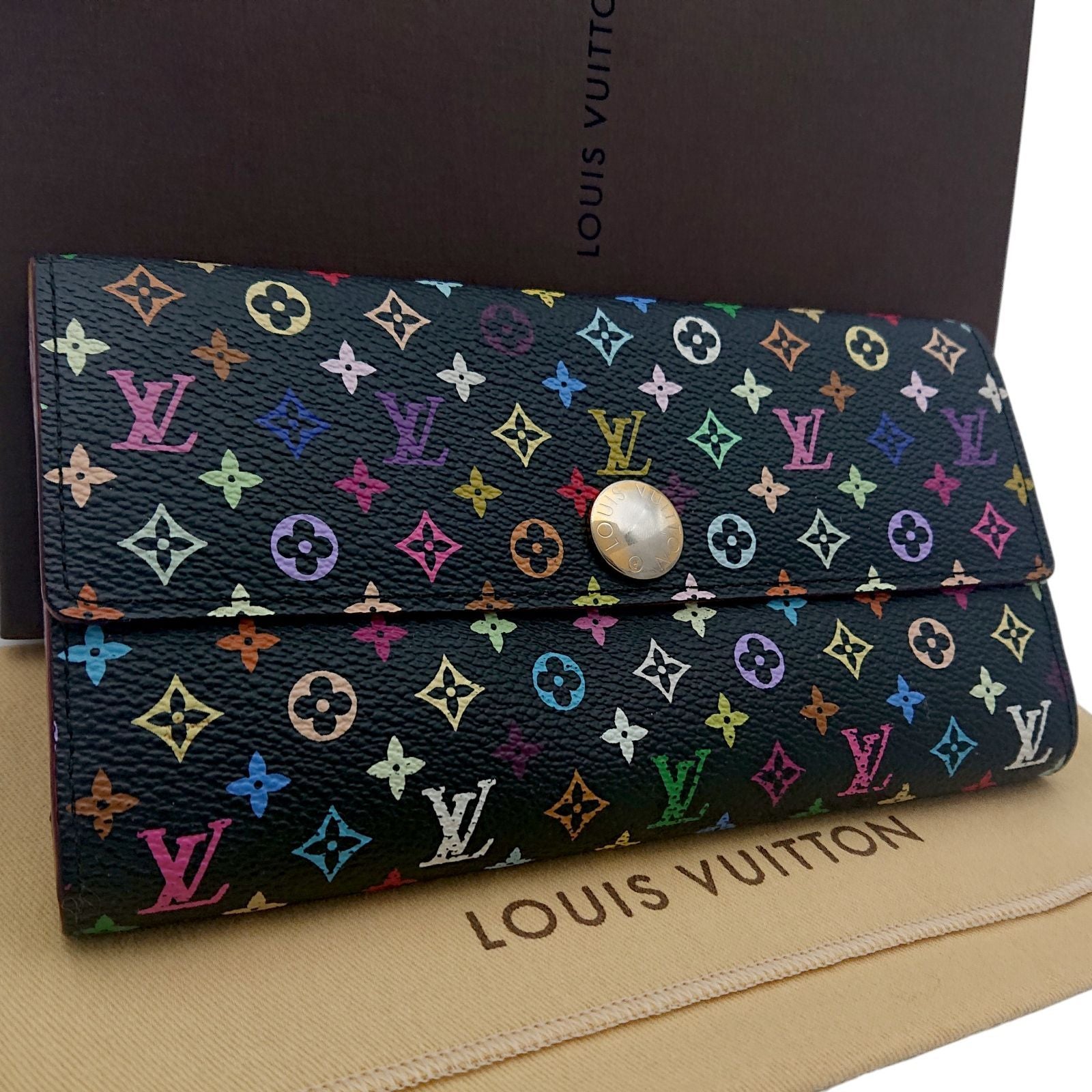 Louis Vuitton Multi Color Sarah Wallet Monogram Black