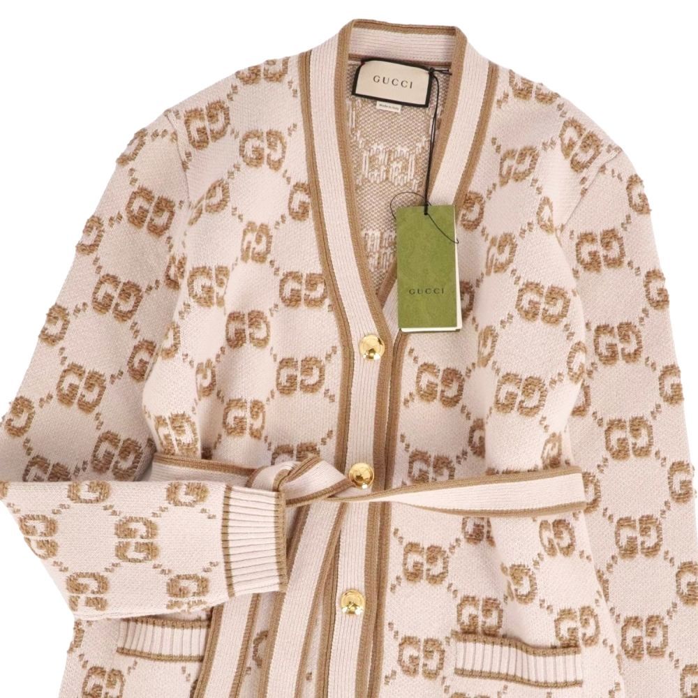 Gucci Cardigan Long Knit GG Pattern — view 2