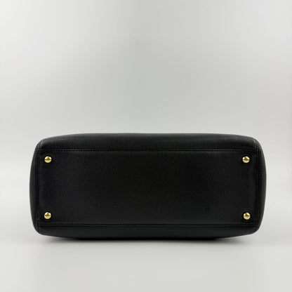 Chanel CC Logo Executive Tote Black Caviar Leather Vintage — view 7