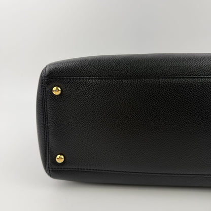 Chanel CC Logo Executive Tote Black Caviar Leather Vintage — view 8