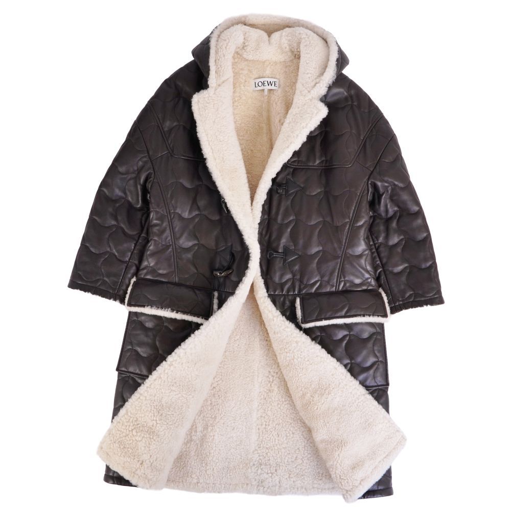 Loewe Coat Hooded Long Shearling Quilty — view 2