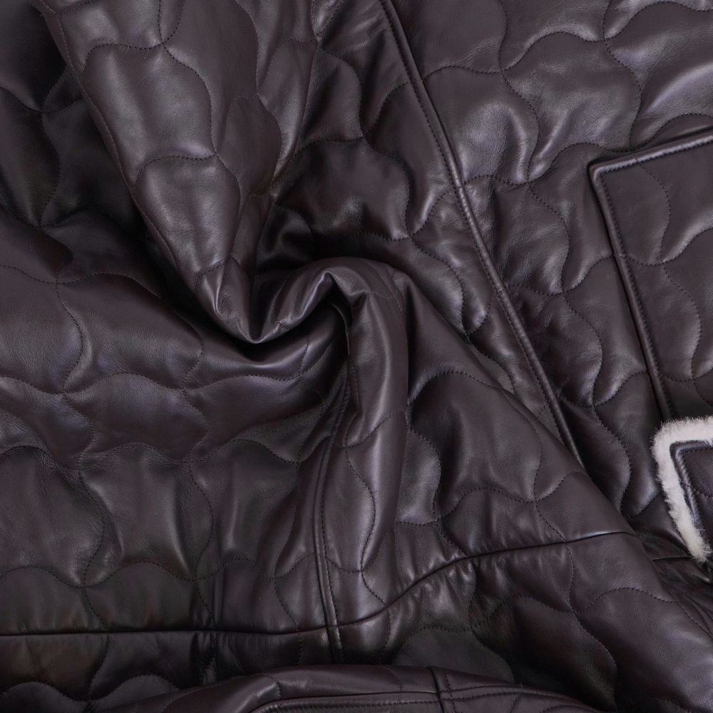 Loewe Coat Hooded Long Shearling Quilty — view 5