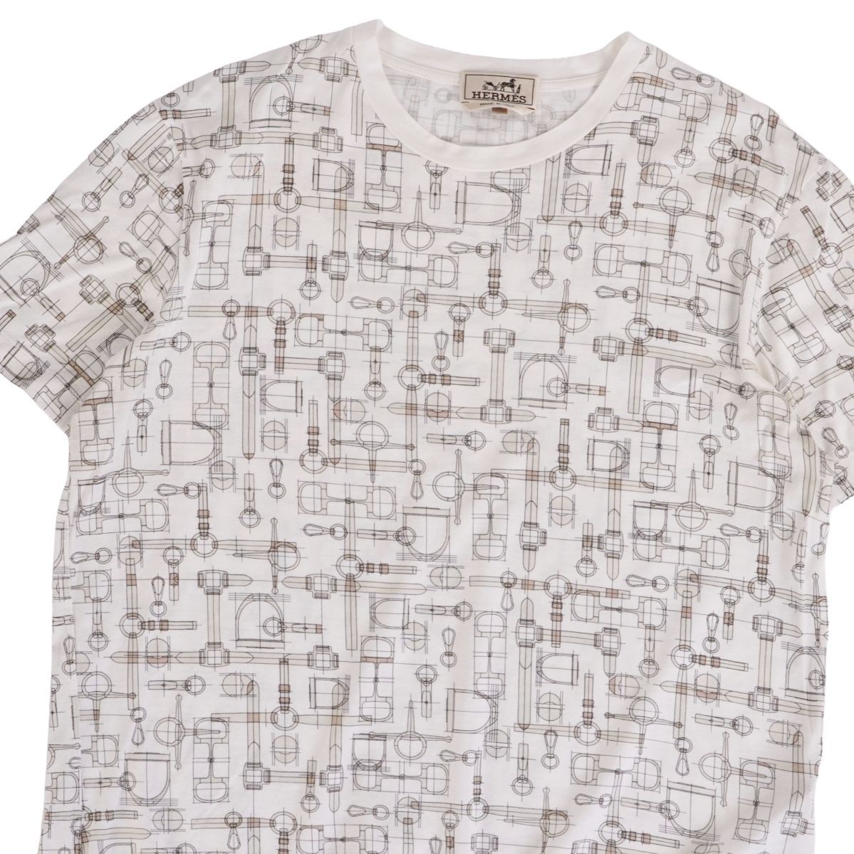 Hermes T-Shirt Short Sleeve All Over Pattern Cotton — view 2