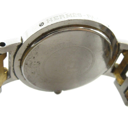 Hermes Clipper Watch Quartz Date Carre Logo Silver Color Gold — view 6