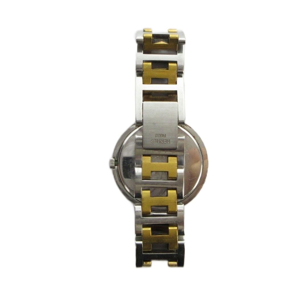 Hermes Clipper Watch Quartz Date Carre Logo Silver Color Gold — view 3
