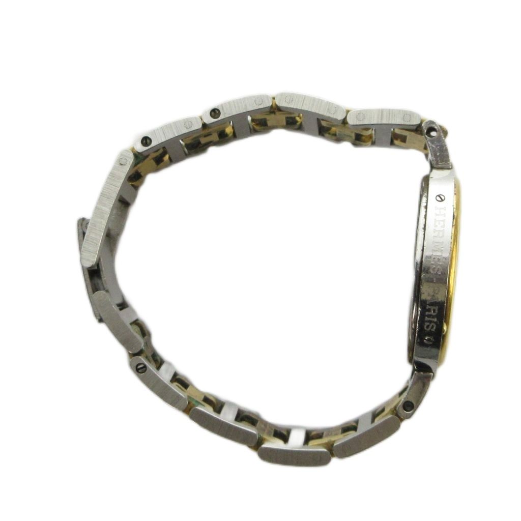 Hermes Clipper Watch Quartz Date Carre Logo Silver Color Gold — view 5